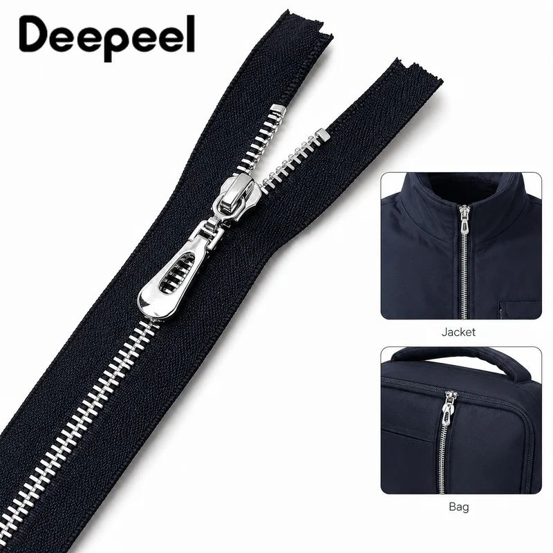 5Pcs 3# 40-70cm Metal Open End Zipper Jacket Front Zip Coat Sewing Fastener Garment Replacement Closure DIY Clothing Accessories