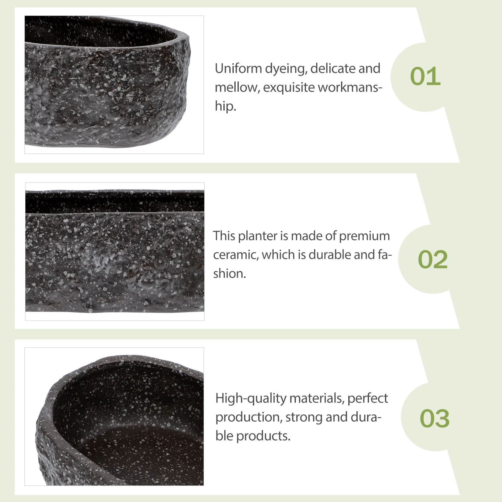 1Pcs Ceramic Flowerpot Hydroponics Container Long Wide Design Water Lily Daffodil Narcissus Pot Simulation Stone Decorative