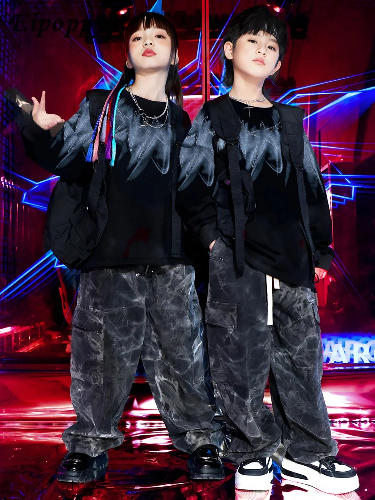 Hip Hop Children's Fashion Clothes Boys' Hiphop Handsome Hip Hop Vest Suit Girls' Jazz Dance Performance Catwalk Clothing