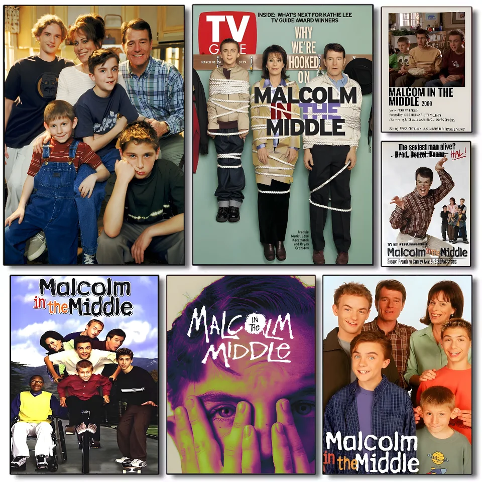 Poster de film rétro Malcolm In The Middle Medieval Sitcom TV minimaliste et esthétique (1) - Poster sur toile pour décoration de chambre à coucher, bureau, cadeau - 20 x 30 cm