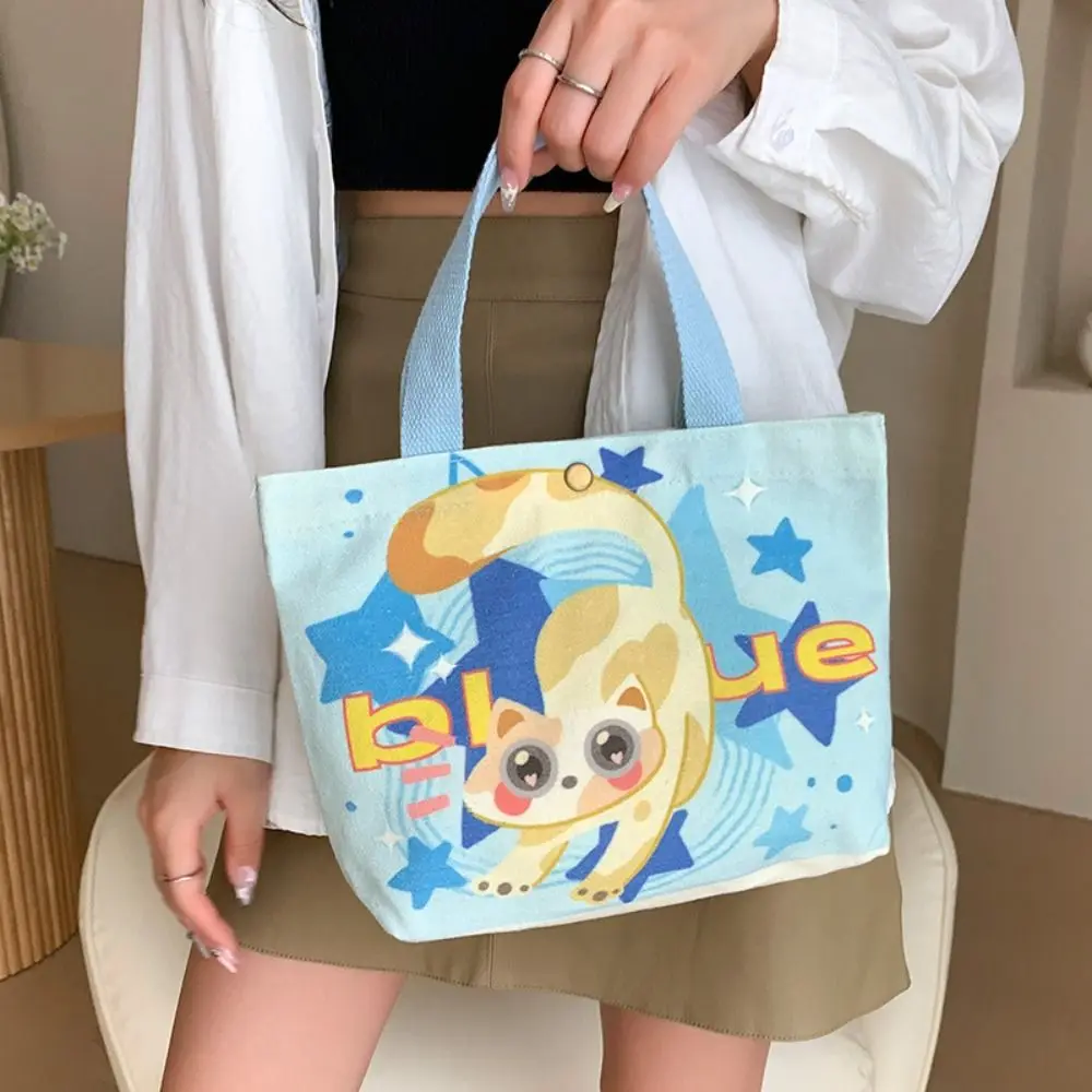 Canvas Tote Bag Fashion Cartoon Print Storage Bag Lunch Bag Portable Large Capacity Mini Handbags