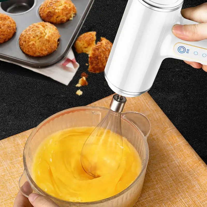 Electric Mixer Handheld Kitchen Hand Mixer Rechargeable High-Speed Stirrer Whisk Portable For Dough Mixing Milk Frothing Travel