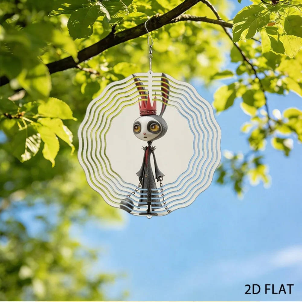 

Gothic Iron Bunny Wind Chime Quirky Yard Art Dark Garden Decor Outdoor