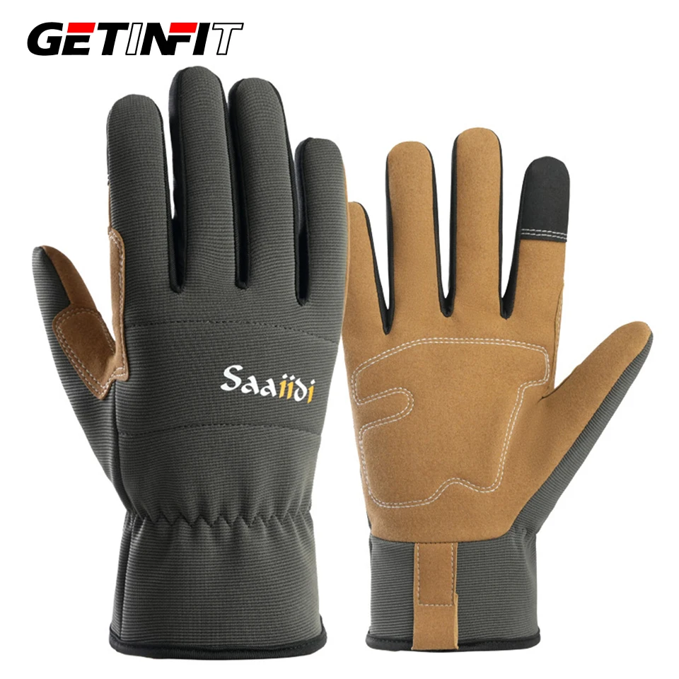 

GETINFIT 1Pair Gardening Gloves Thick Anti-Puncture Non-Slip Wear-Resistant Touchscreen Protective Gloves Outdoor Hiking Riding