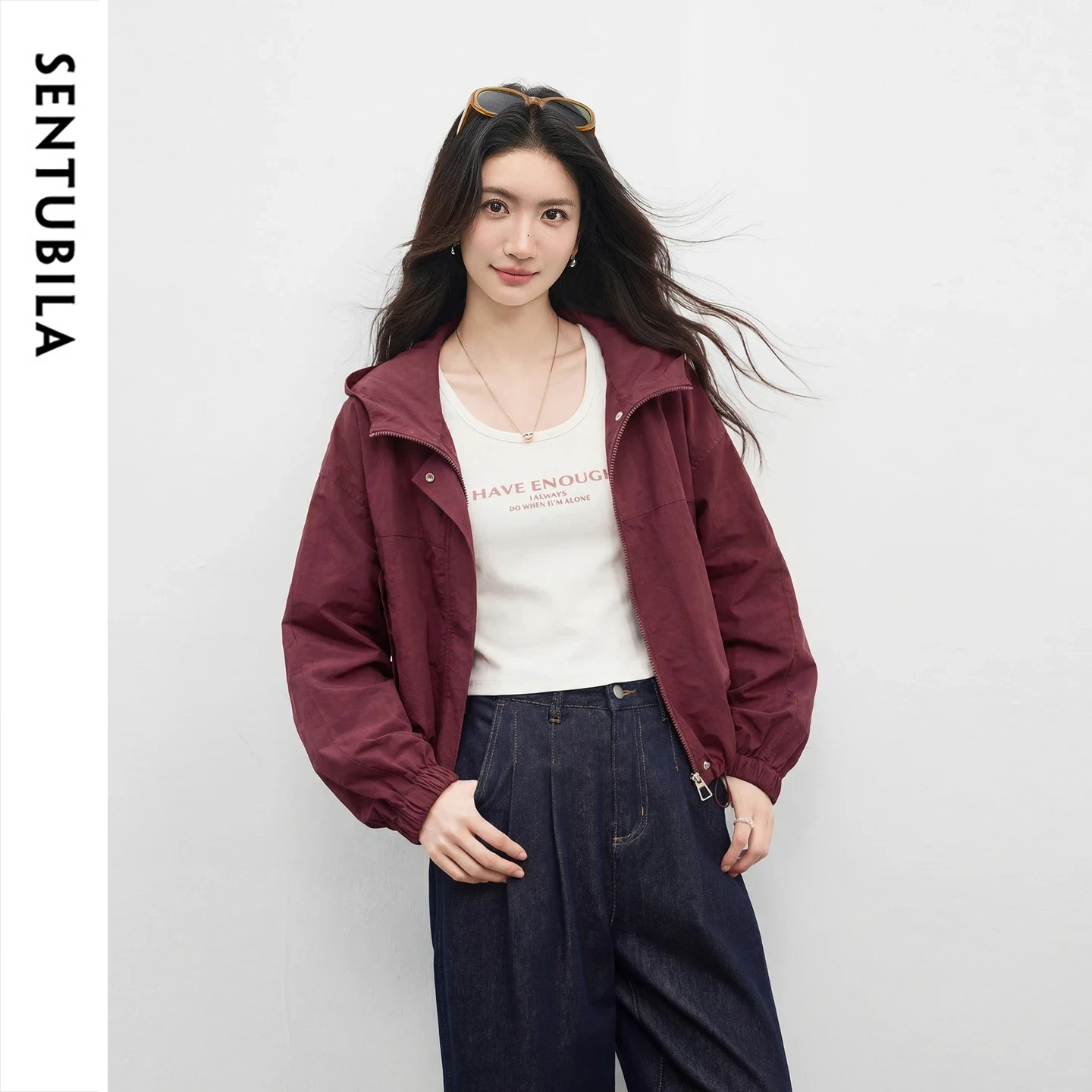 Dark red jacket