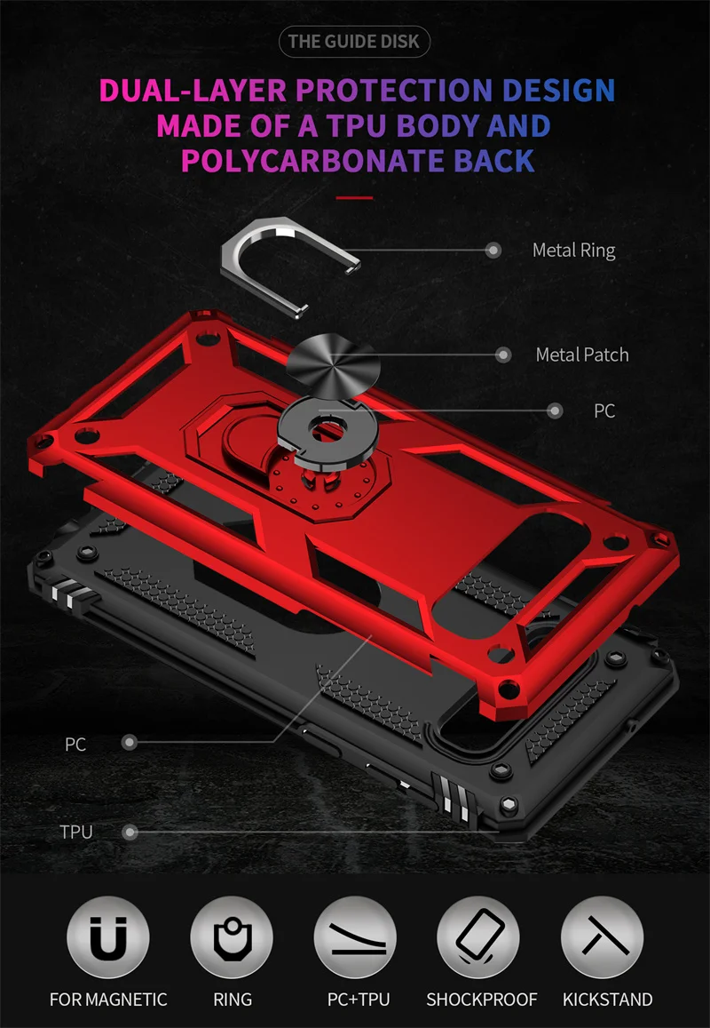 Para Samsung Galaxy S8 S9 S10 Plus funda armadura anillo magnético soporte Kickstand funda de teléfono para Samsung S7 S10E Note 8 9 contraportada