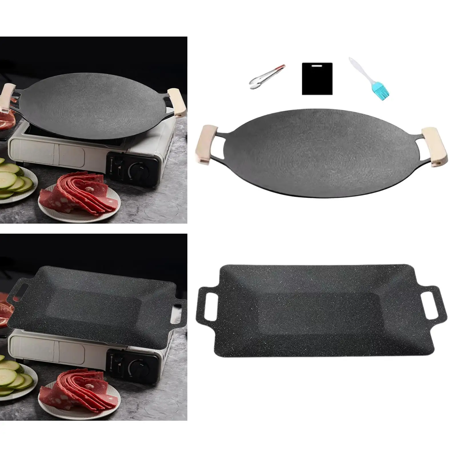Korean BBQ Pan Indoor or Outdoor Grilling Pan for Travel Backpacking Hiking