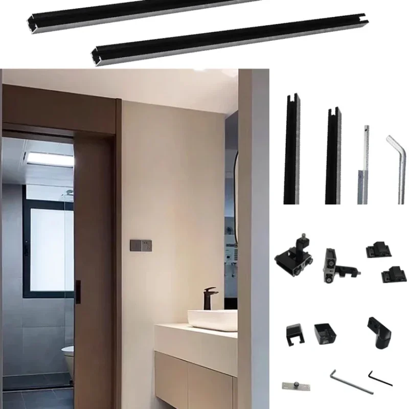 

Inner push bus door track sliding door guide toilet flat lying invisible door slide rail hardware