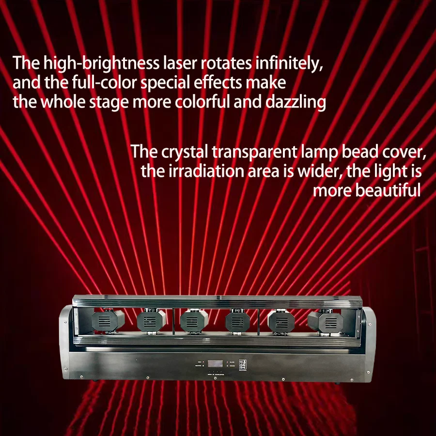6X500mw RGB 3in1 6 Eyes Laser Moving Head Light LED Projector Light Stage lighting effect equipment DMX512 For Disco Party DJ