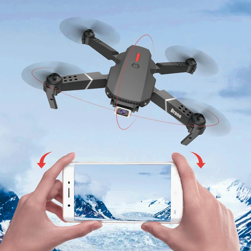 Nowy dron E88 z 2026 roku | Transmisja obrazu z dwóch kamer w czasie rzeczywistym | Optyczny system utrzymywania wysokości, składany, przenośny, idealny na prezent świąteczny. — 2