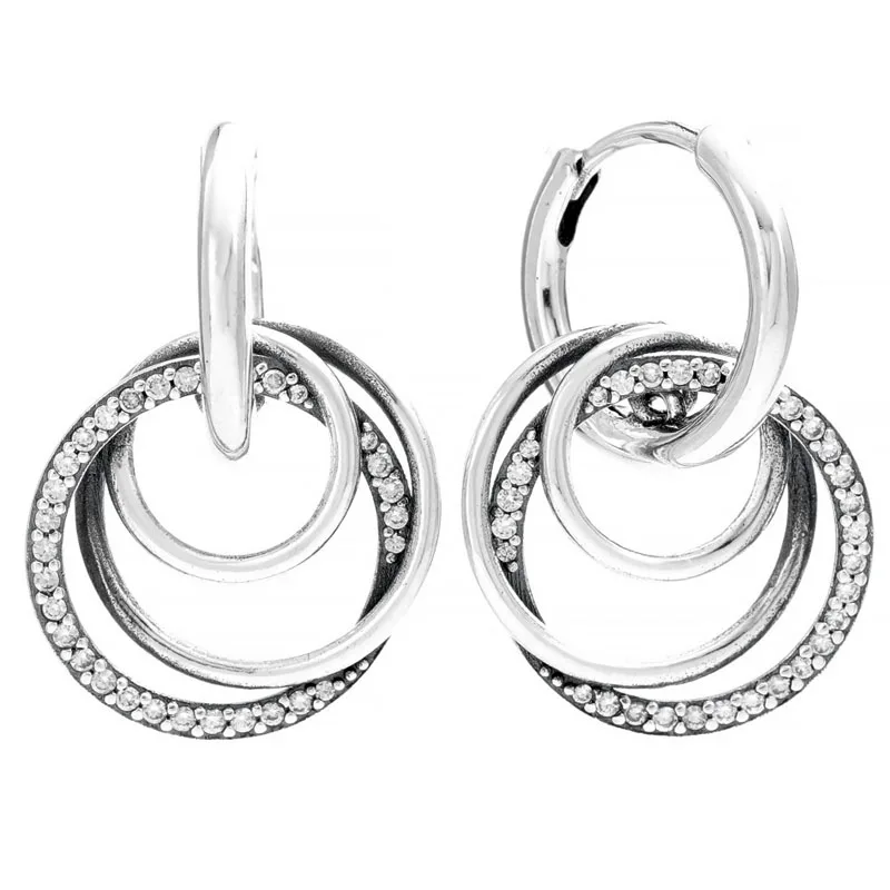 925 Sterling Silver Double Halo Domed freewheand hati keluarga selalu anting-anting bungkus cocok asli Eropa gelang perhiasan hadiah