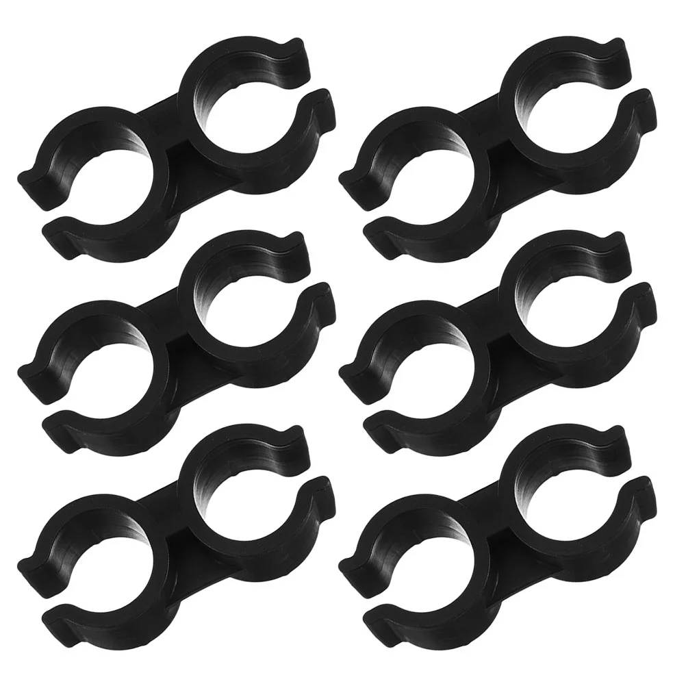 6pcs Double Head Plastic Pipe Clips Clamps Pipe Brackets Dual Pipe Connection Pipe Support Bracket Clamp Pipe Connection Bracket