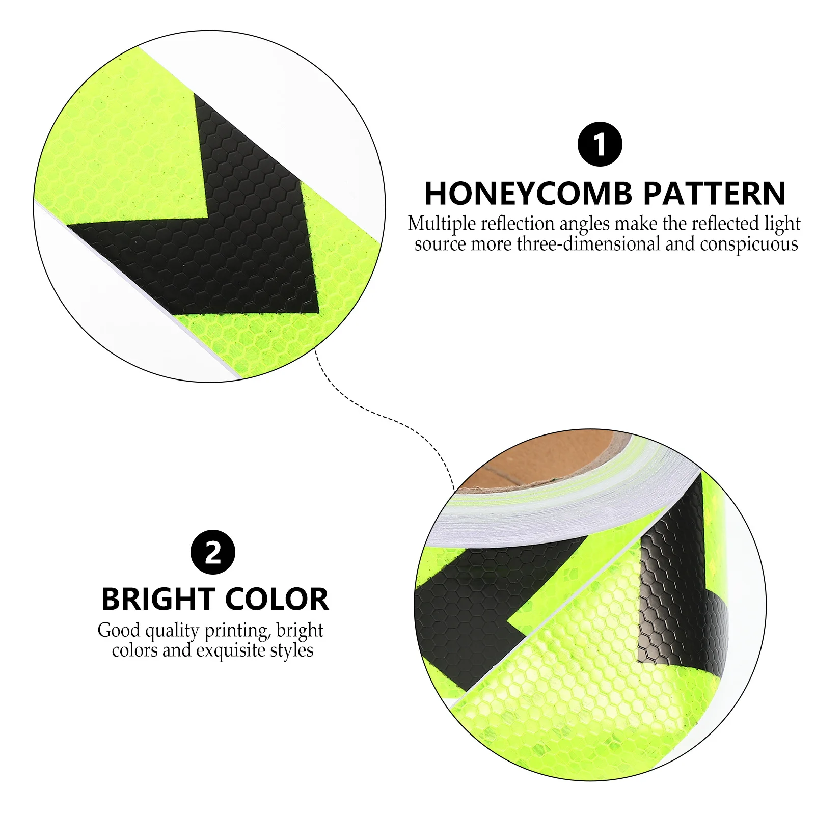 1 لفة شريط تحذيري عاكس، شريط أمان فلورسنت ساطع للمركبات، علامات الطريق، مرافق النقل في حالات الطوارئ
