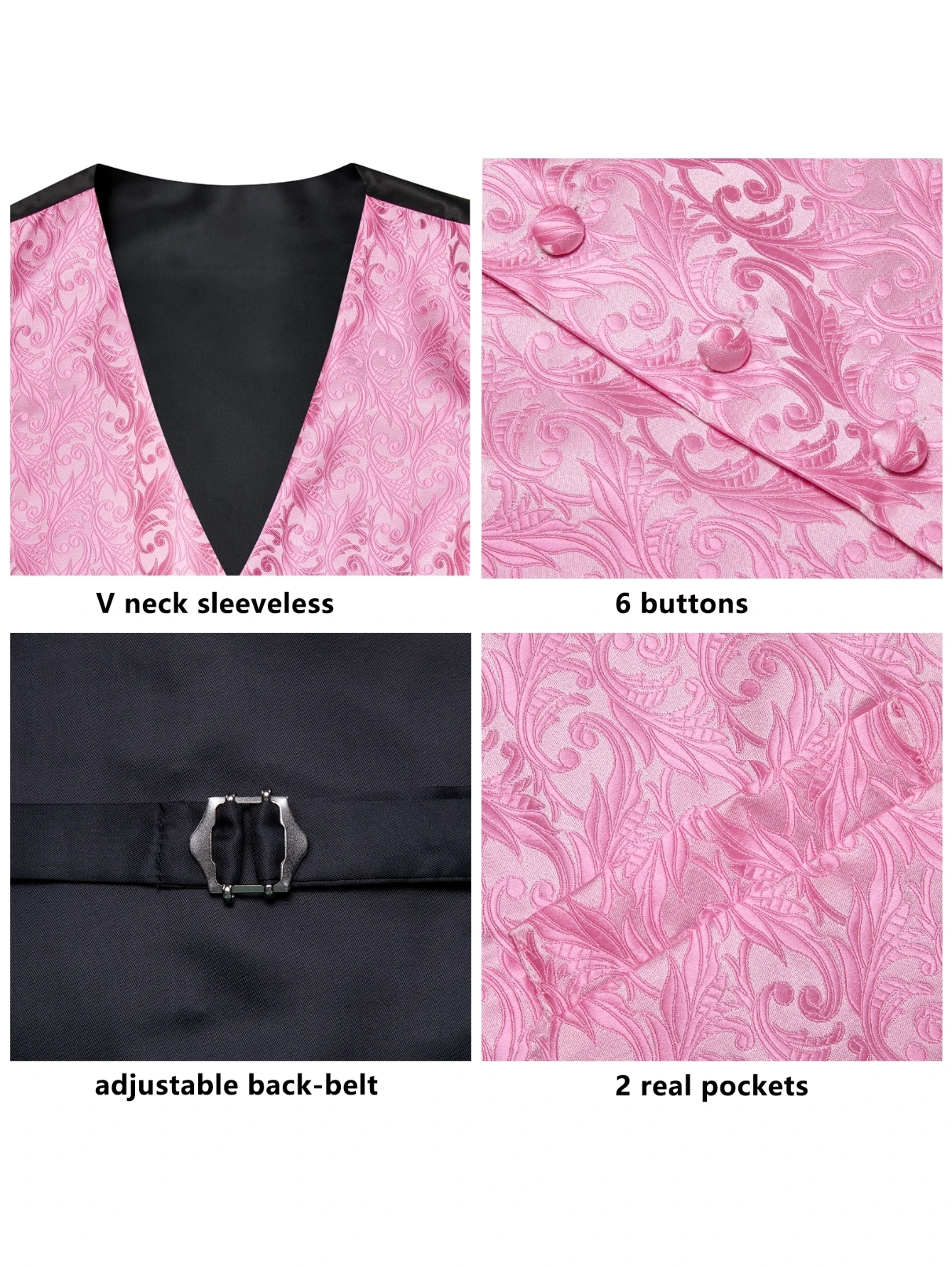 Men Pink Tie Handkerchief Thre - Men Formal Wear Pink review and price