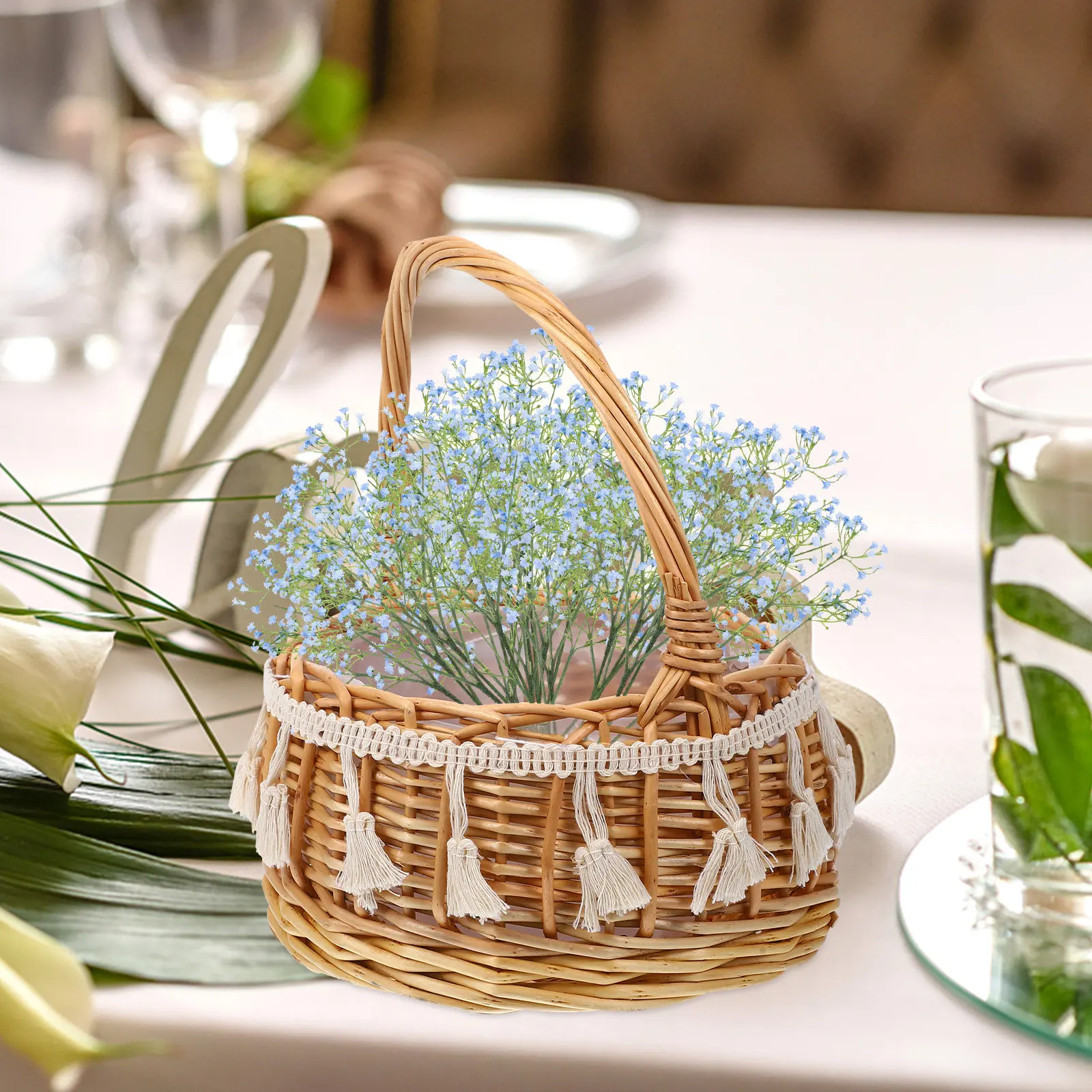 

Креативная ивовая корзина малого размера для цветов, легкая, для невесты, реквизит для свадебной фотосъемки, аксессуар для хранения свадебных принадлежностей