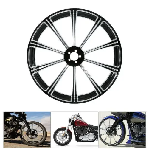 Motorcycle 18''x3.5'' CNC Front Wheel Rim Hub Single/Dual Disc For Harley Touring Road King  Glide 2008-2023 18 19 non ABS