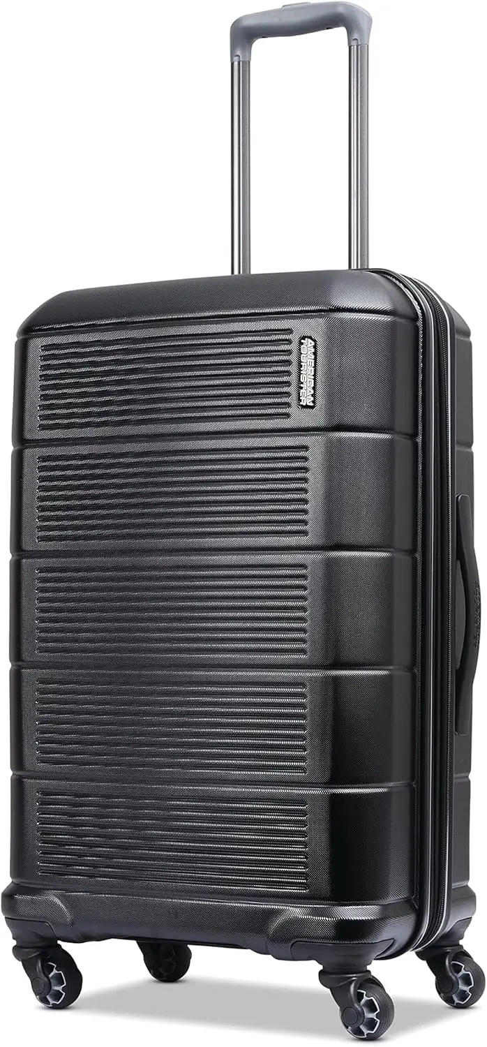 

Expandable Hardside Luggage with Spinner Wheels, 24 Inch, Jet Black - Durable and Lightweight for Travel