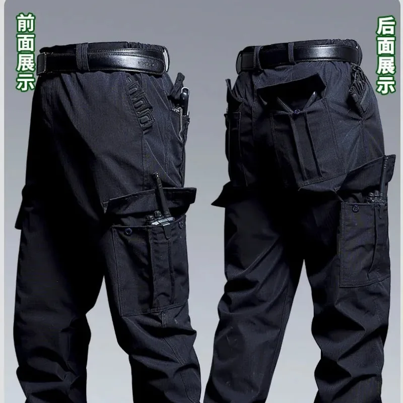 Men's Multi-pocket Tactical Pants Wear-resistant Outdoor Cargo Pants Elastic Loose Trousers