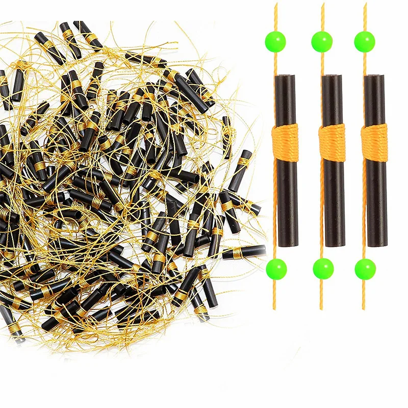 50pcs Bobber Stops For Fishing Floats String Knot Float Stoppers with Plastic Beads, Fishing Float Accessories