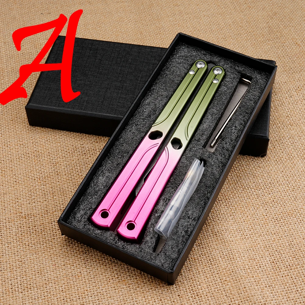 Entrenador BALISONG plegable portátil, herramienta de entrenamiento de bolsillo de aleación de aluminio, sin hoja, para practicarlo.