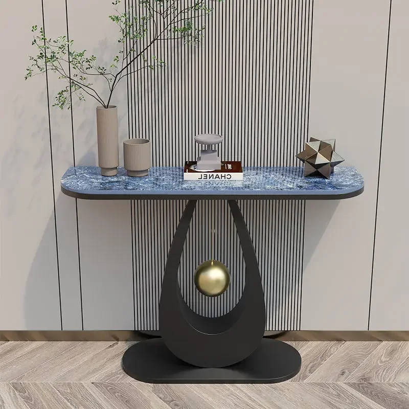 Nordic light luxury rock slab entrance living room entry table Internet celebrity minimalist shelf modern minimalist ultra-nar