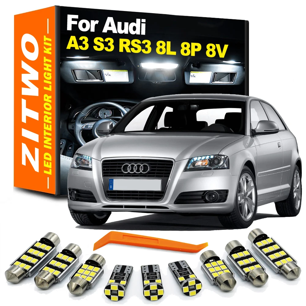 لمبات السيارات LED الداخلية خريطة القراءة الجذع مجموعة إضاءة لافتة للانتباه لأودي A3 S3 RS3 8L 8P 8V 1996- 2011 2012 2013 2014 2015 2016 2017 #1