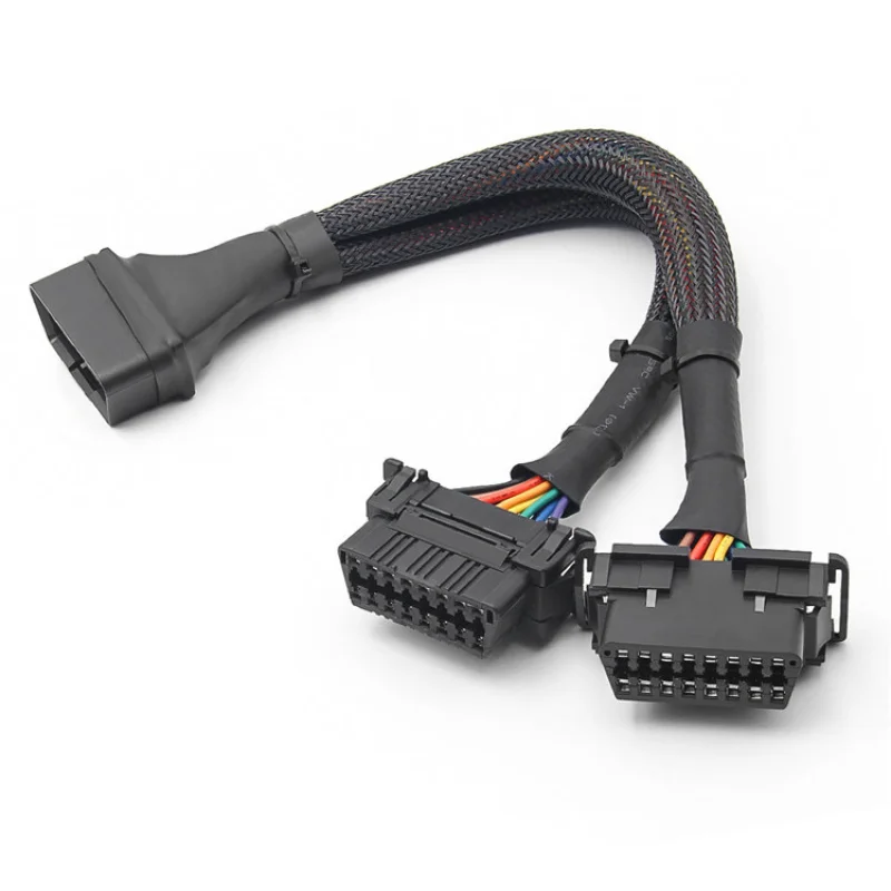 OBD Dual Female Head Full Pin Full Core 16PIN One/Two Extension Cable Conversion Cable Length 30CM