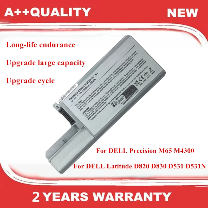

CF623 Laptop Battery For DELL Latitude D820 D830 D531 D531N For Precision M65 M4300 YD623 YD624 CF704 DF192 DF230 DF249