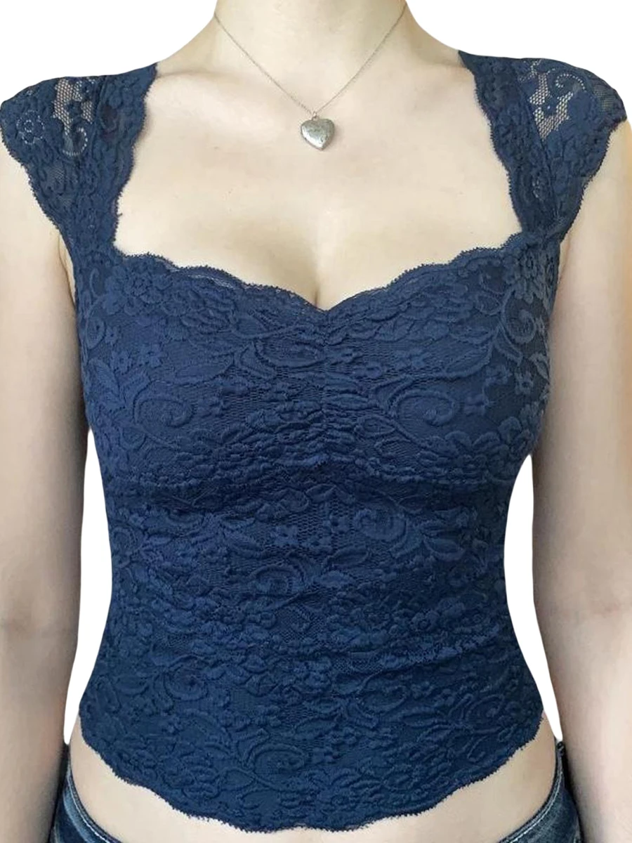 

Женские летние топы и блузки, кружевные укороченные топы с цветочным принтом и квадратным вырезом, сексуальные винтажные рубашки