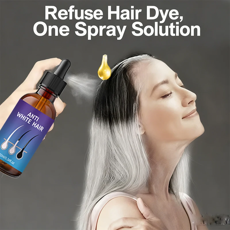 

3nd White To Black Serum Remedy Repair White & Darkening Hair Natural Anti Gray Hair Serum Nourishing Hair Care