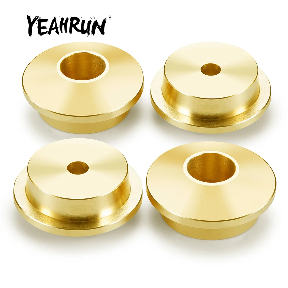 YEAHRUN 4Pcs Brass Spring Retainer Shock Cups for Axial SCX6 AXI05000 JEEP Wrangler 1/6 RC Crawler Car Truck Model Upgrade Parts