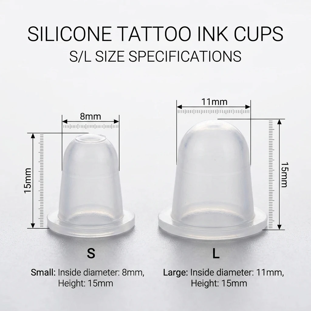 100-1000pcs Silicone Tattoo Ink Cups S/L Soft Pigment Caps Containers for PMU Microblading Art Needle Protection Tattoo Supplies