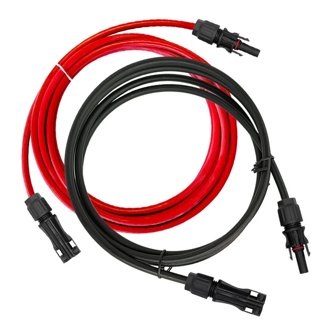 1/3/5/10 metrów rozszerzenie panelu słonecznego przewód miedziany 4 mm2 6 mm2 12AWG 10AWG czarny lub czerwony z solarny PV złączami przewodów