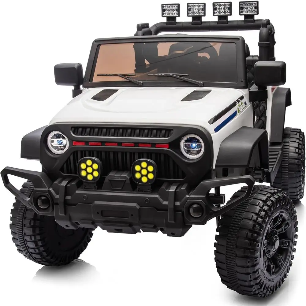 Jouet pour enfants 24V, véhicules électriques pour enfants, voiture, camion pour tout-petits de 3 à 5 ans avec télécommande, moteur 2x200W, neige Whi