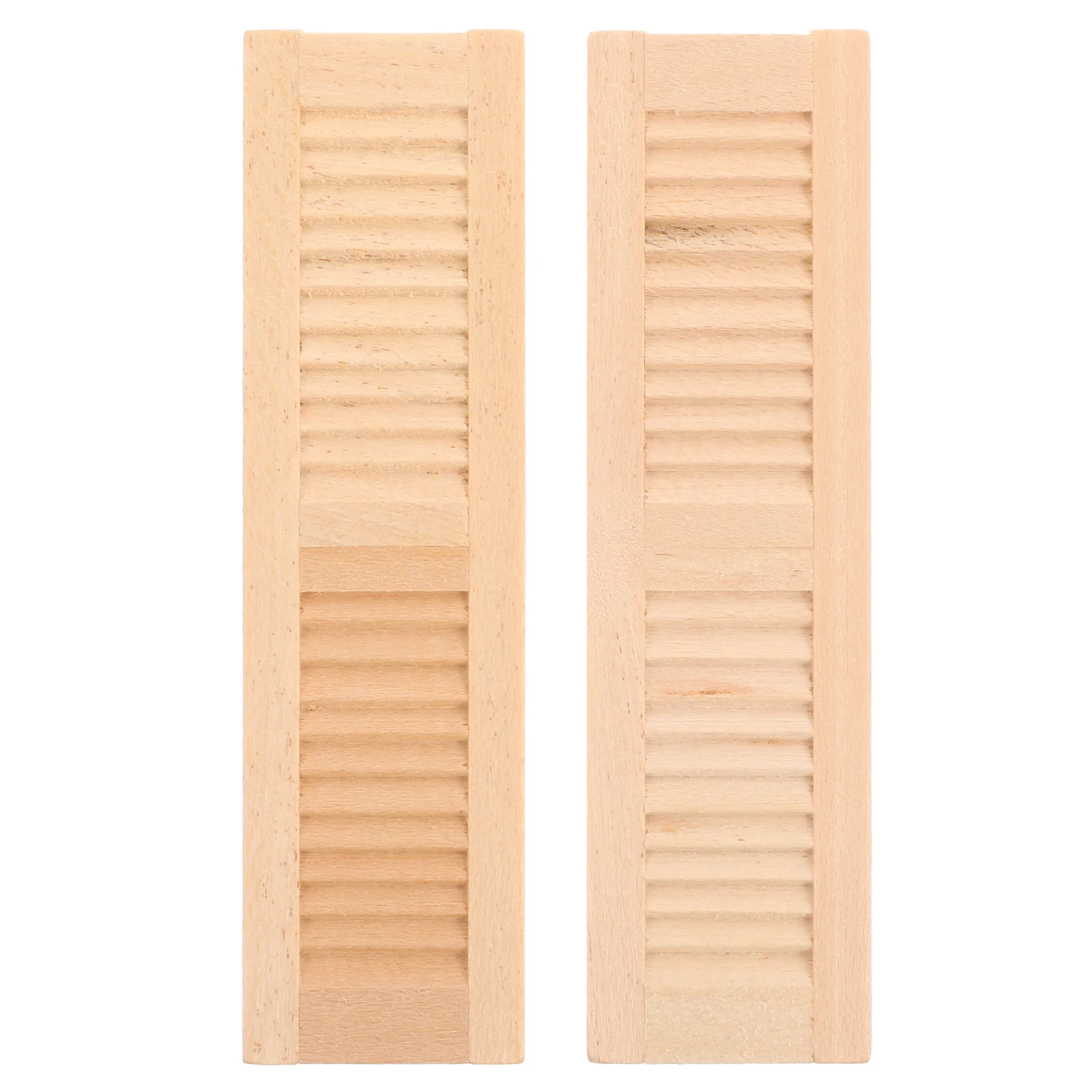 2 Pcs Mini Blinds Toy House Accessories Window Shutters Decors Wooden Miniature Baby Small