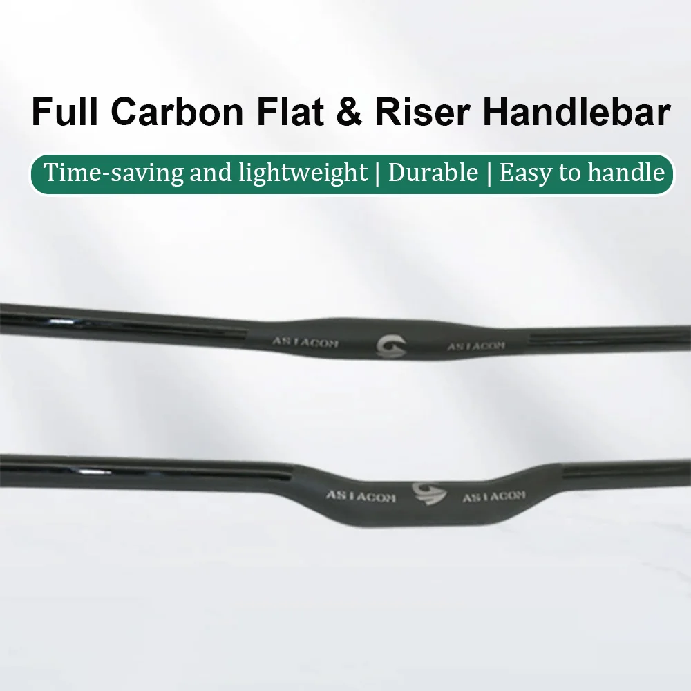 New ASIACOM Full Carbon Mountain Bike Handlebar Carbon Flat Bar & Riser Bar Bicycle Carbon Horizontal Handlebar