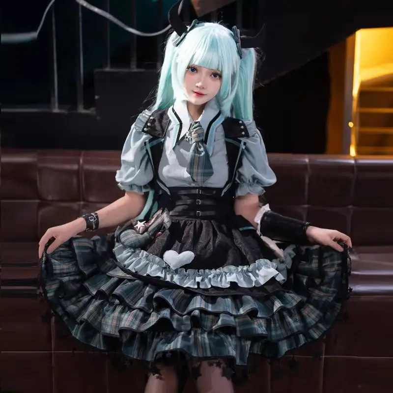 

For Hatsune-Miku Cosplay Dress Impression Skirt For Women Halloween Lolita Authentic Lolita Character Y2k Fashion Clothing