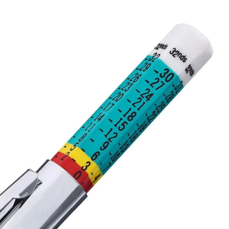 1pcs Portable Tire Tread Depth Gauge 0-32mm, Tire Depth Tester, Tread Wear Indicator Ruler Tool for Automotive