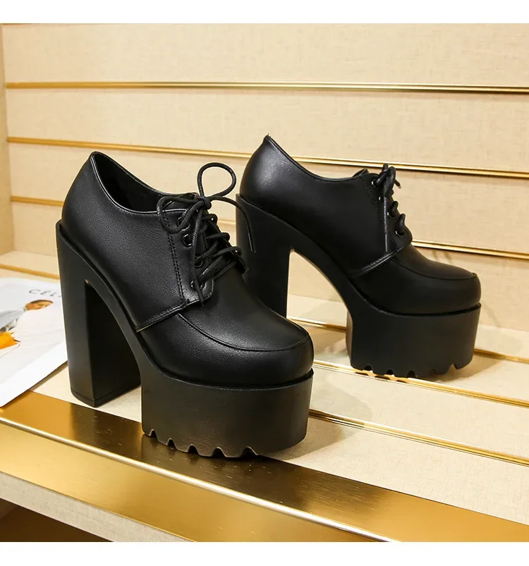 ربيع الخريف جديد أوروبا أمريكا مثير البرية عالية الكعب 15 سنتيمتر الخام مع الترا عالية الكعب حذا فردي للسيدات بسيطة أنيقة أحذية نسائية