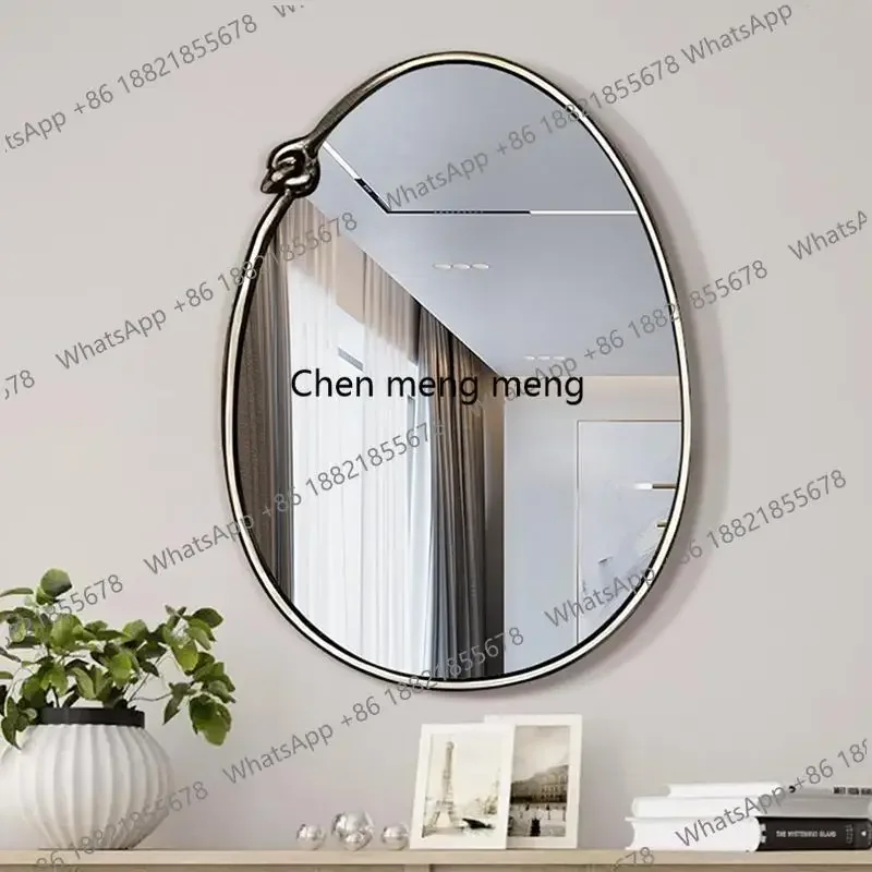 Espejo Ovalado de Barbería, Espejo Moderno para Decoración de Sala de Estar, Espejo Colgante para Dormitorio, Espejos Nórdicos de Lujo en Dorado, Productos para el Hogar