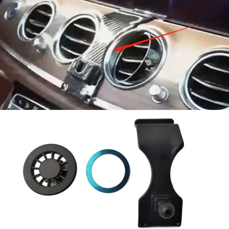 1 Juego de Material ABS para 2016-2021 mercedes-benz E 200 260 300 W213 soporte magnético especial para teléfono para coche soporte fijo móvil