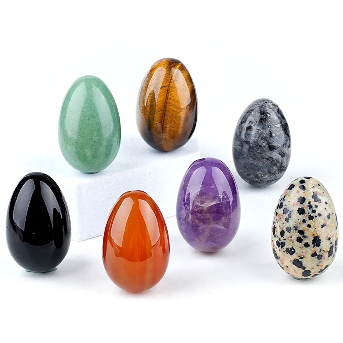 20x30mm Natural Gemstone Crystal Egg Polished Healing Stone for Chakra Balancing SPA Massage Home Decor Collection