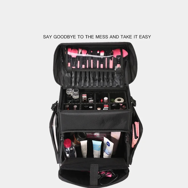 large capacity Trolley Cosmetic case Nails Makeup Toolbox Trolley Suitcase Women Beauty Tattoo Box Rolling Luggage on wheels