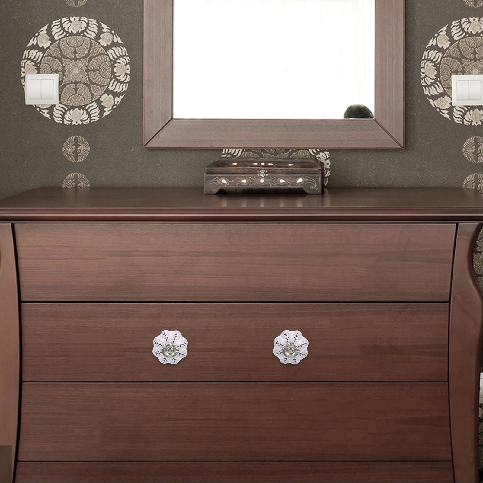 

3Pcs Ceramic Handle Modern Simple Design Smooth Polished Surface Easy Install for Wardrobe Cabinet Drawer Furniture Decor Knob