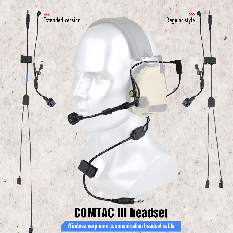 

Tactical C3 Headset Wiress Version Microphone Cable Tactical Communication Hunting Shooting Earphones PTT Push to Talk Accessory