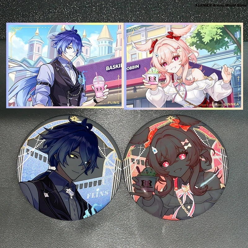 Anime Cosplay Seri - Badge double flash en fer blanc
