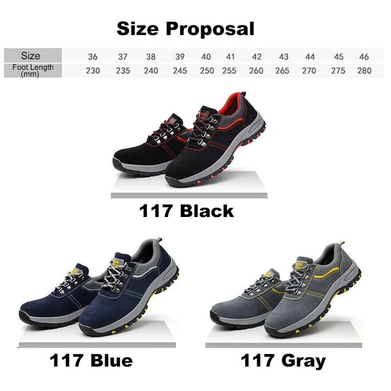 Oulylan Anti Slip Steel Toe Work Shoes Cowhide Lace Up Safety Boots Wear Resistant Thick Sole Protective Footwear For Men