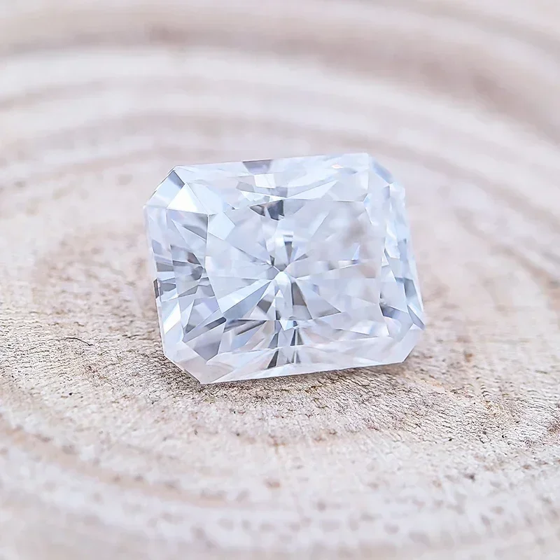 Pedra moissanite de grau mais alto, super branca, cor d, corte radiante vvs1, amuletos de alta qualidade, materiais de fabricação de joias com certificado