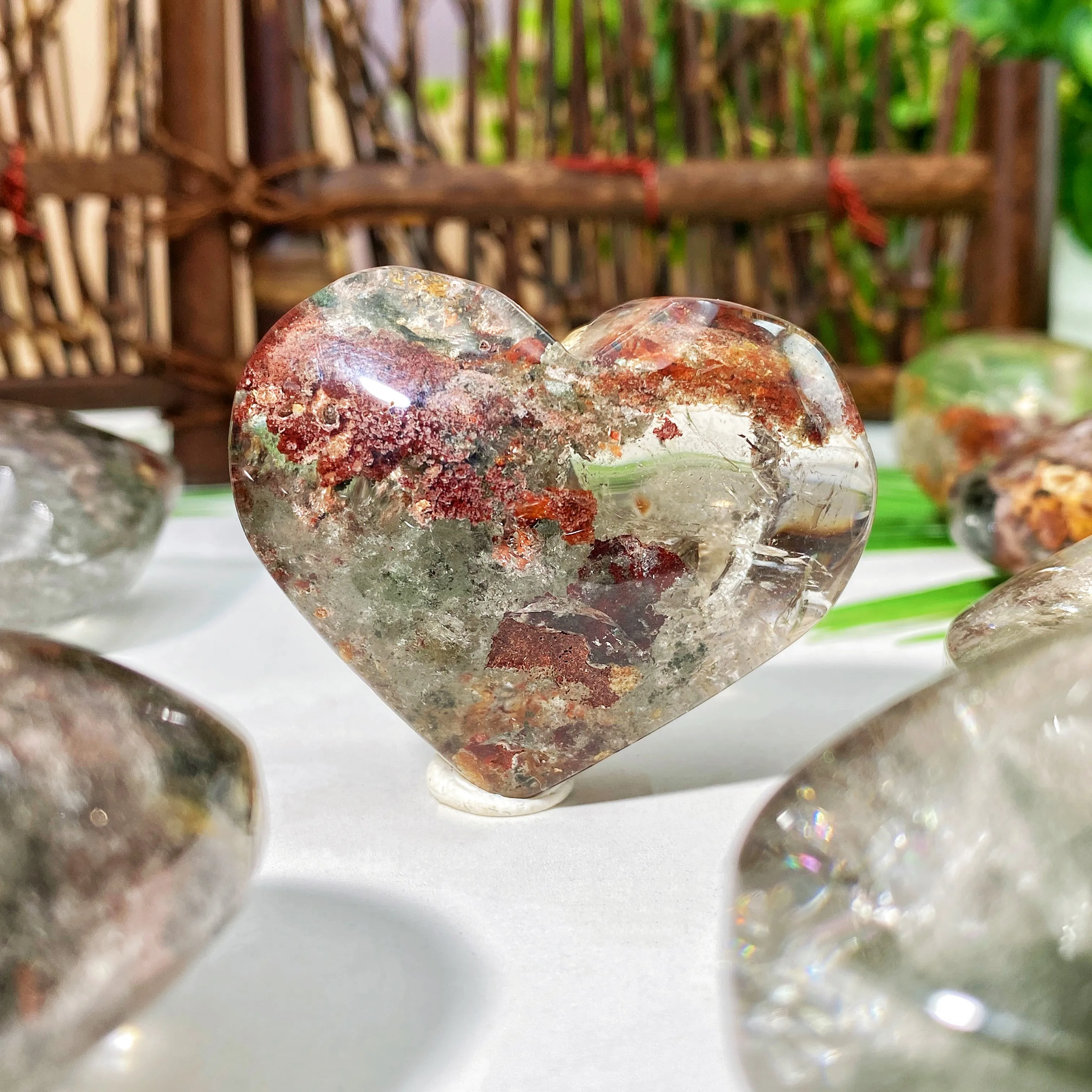 1PC Random Garden Loving Heart Natural Crystal Heart,Natural Crystal Carving，Gemstone Jewelry,Healing Crystal,Girlfriend gift