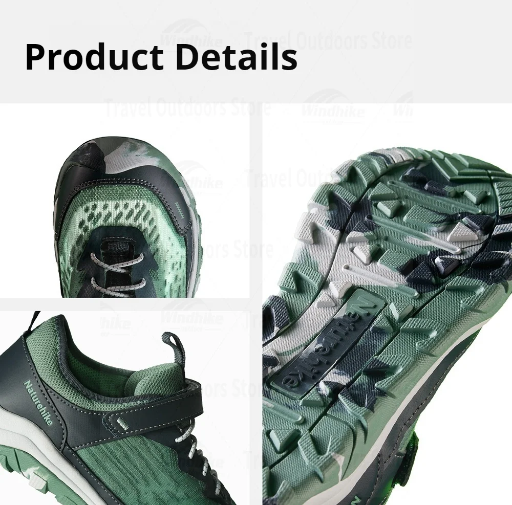 Naturehike Kids' Non-slip Lightweight Hiking Sneakers Anti-Slip Tape Walking Shoes Outdoor Travel Sneakers for River Tracing